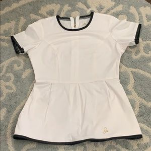 Jaanuu White Scrub Top Peplum